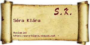 Séra Klára névjegykártya