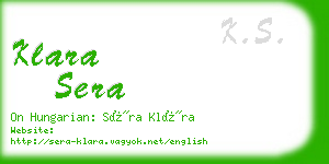 klara sera business card